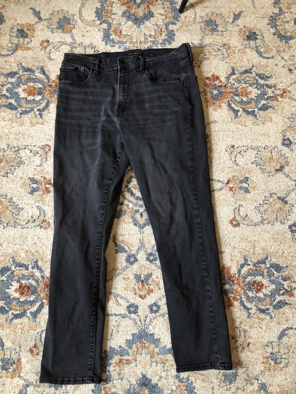 Lucky Brand Jeans Mens 36x32 Black Dark Wash 410 Athletic Straight Leg Jeans